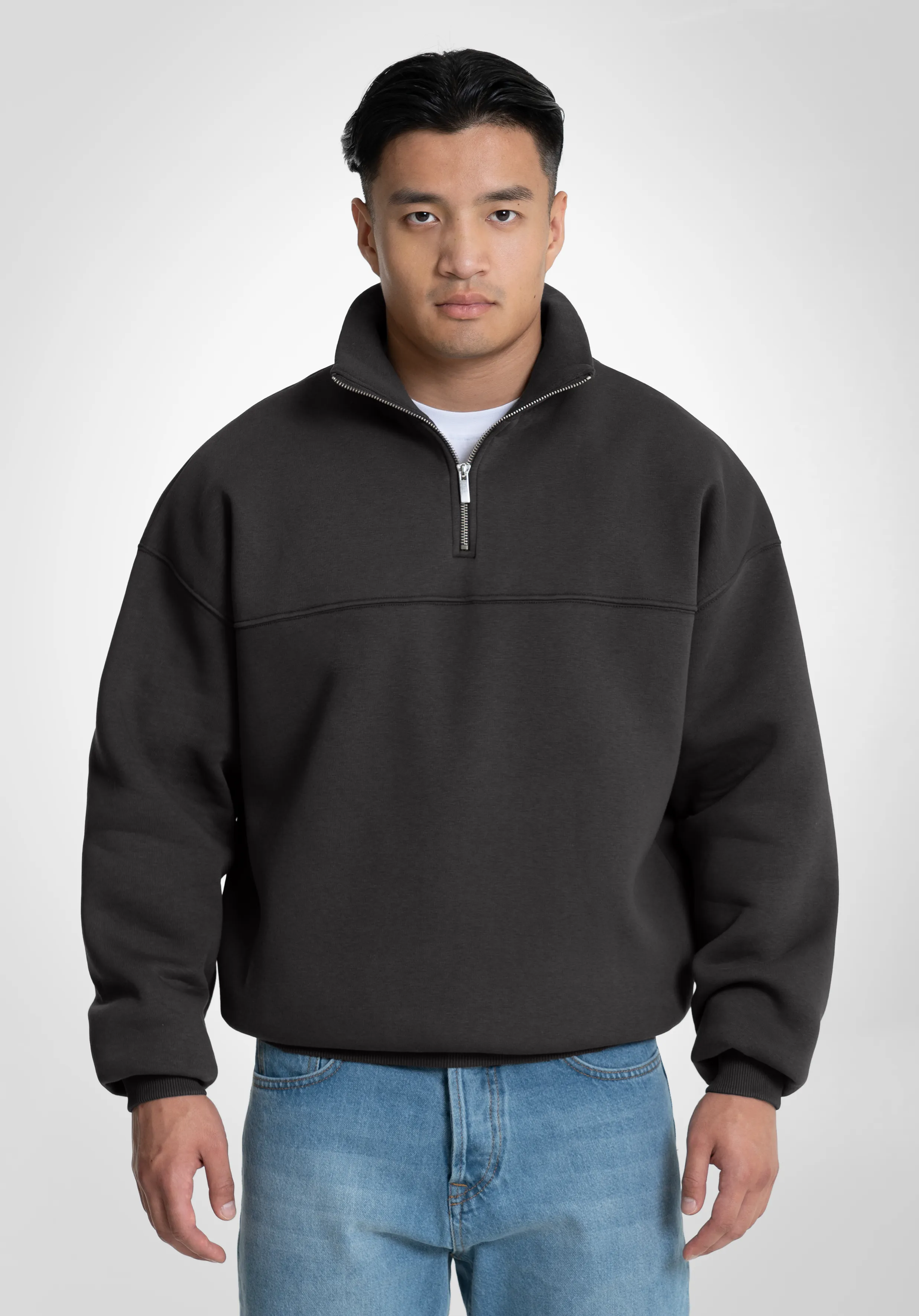Half Zip Hoodie - Slate Grey