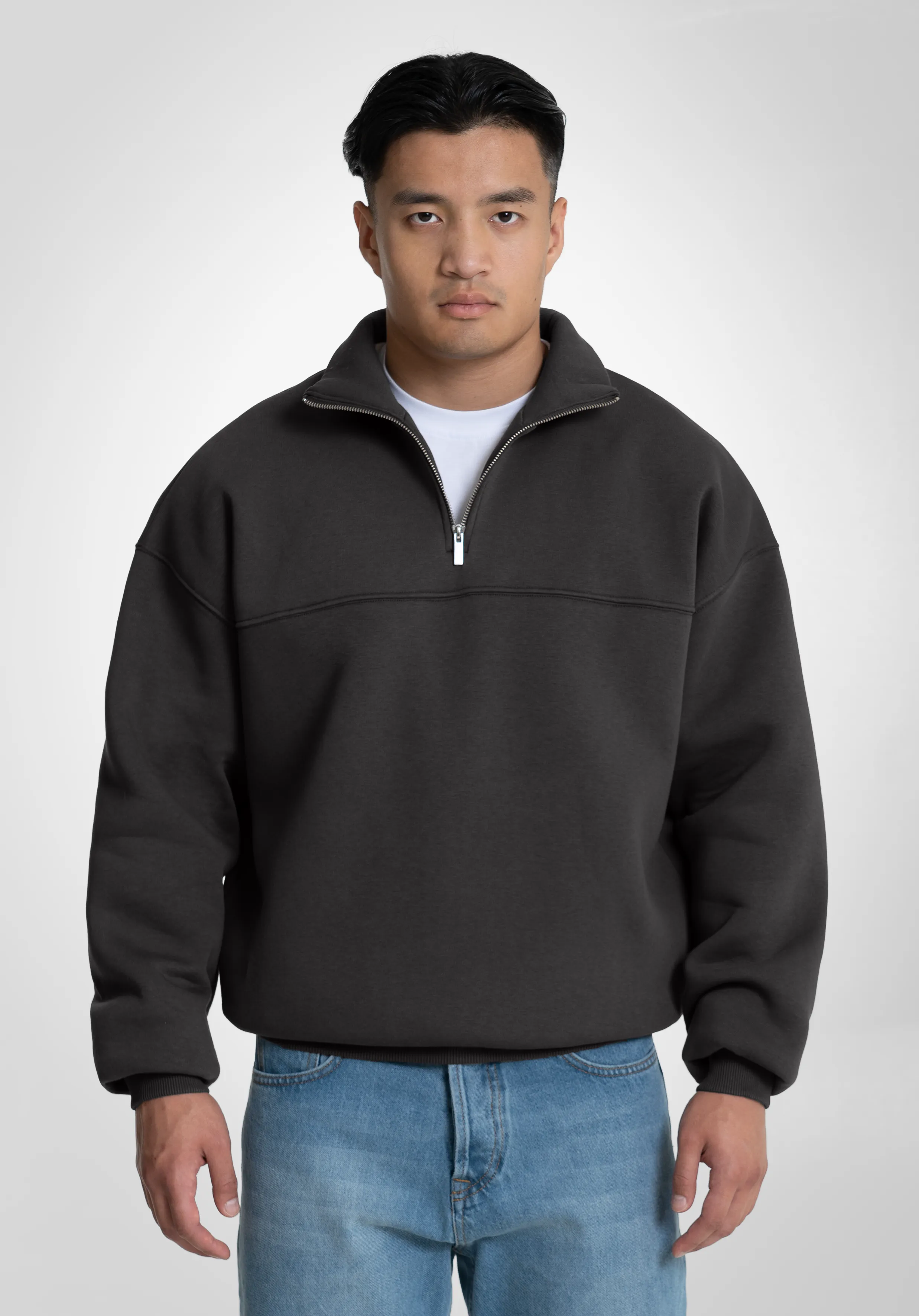 Half Zip Hoodie - Slate Grey