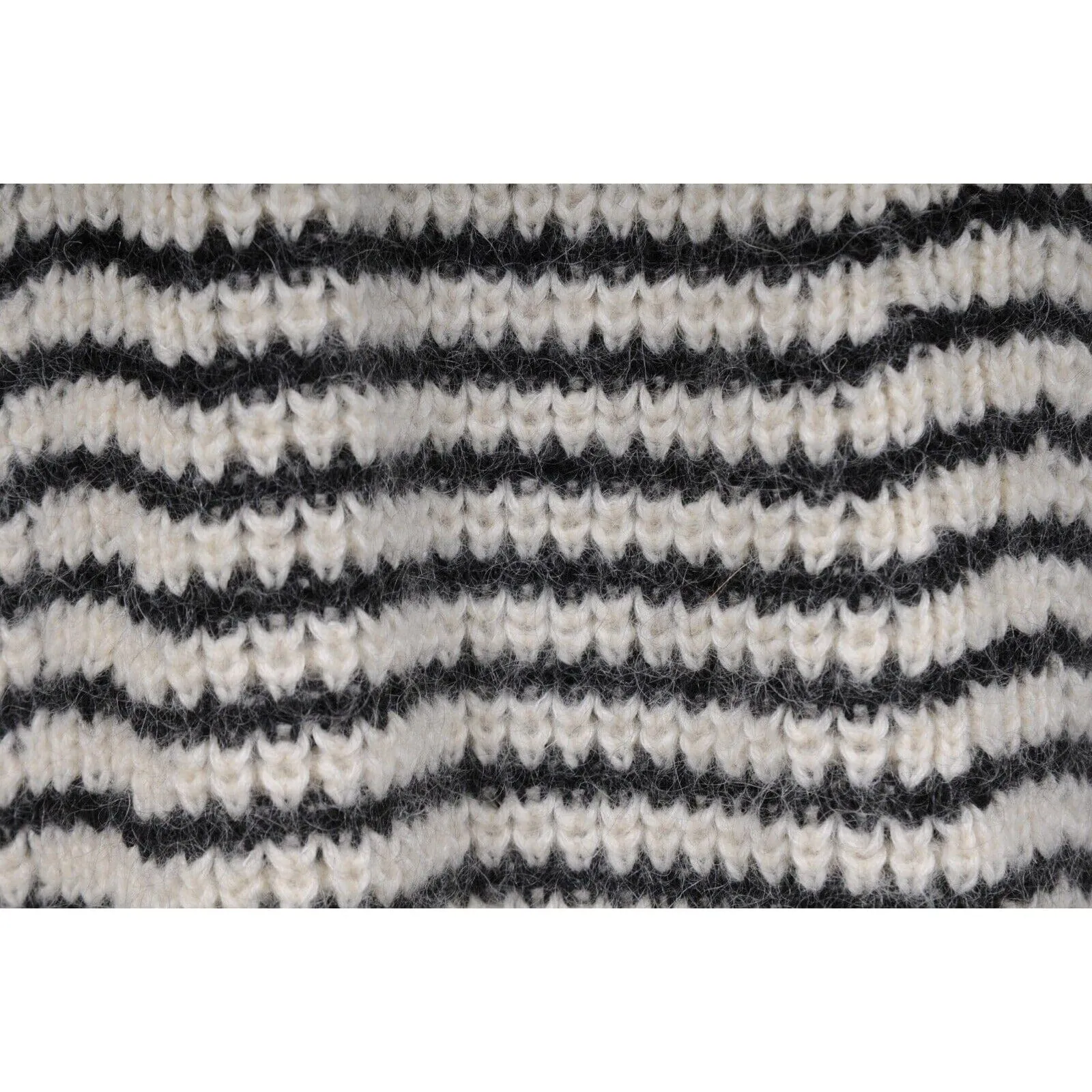 Striped Hoodie Knit Tan Black Wool Mohair Alpaca Pullover